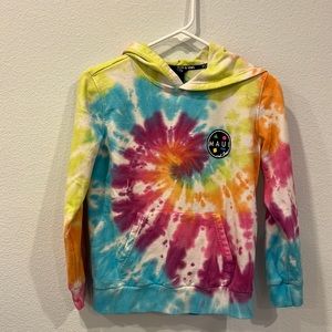 Maui and sons tie dyed hooded sweatshirt